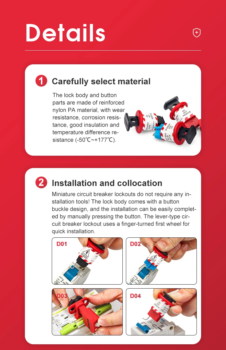 Miniature Circuit Breaker Lockout Electr Lockout Kit to Prevent Accidental Operation