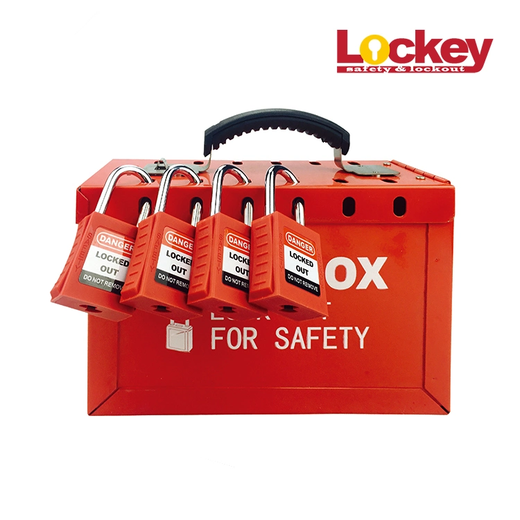 12 Holes Heavy Duty Steel Portable Group Lockout Box Lk01