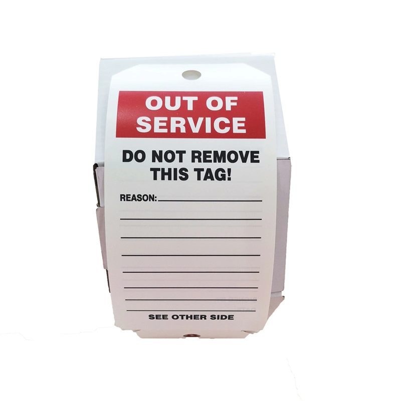 Lockout Safety Tags out of Service Tag by The Roll PVC White Pk250