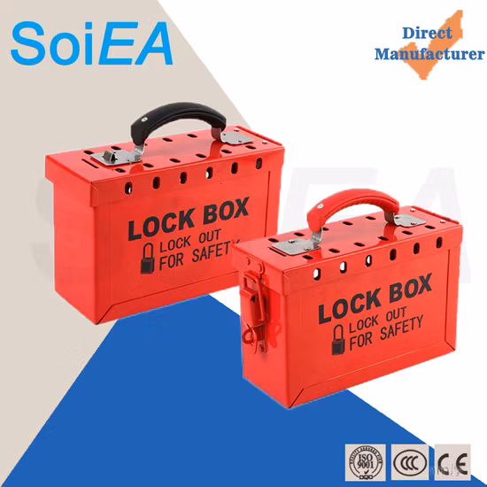 Boîte de consignation de groupe de sécurité portable en acier Loto Industrial