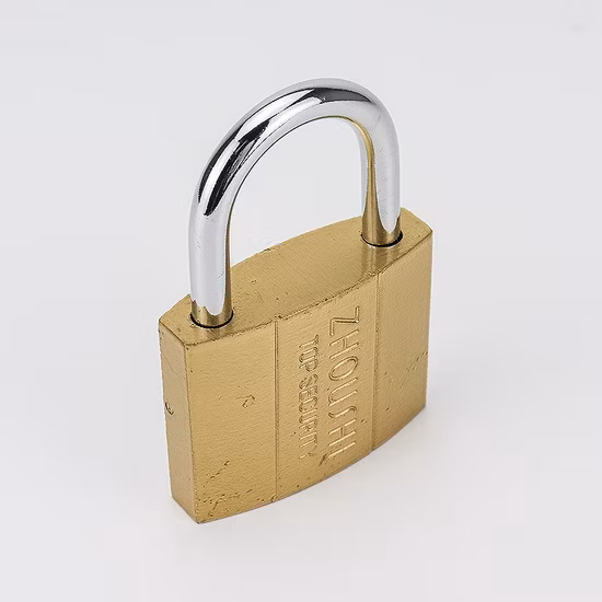 Sécurité Sécurité Logo personnalisé Cadenas étanche rectangulaire Double ligne Imitation Cuivre Laiton Atome Cadenas