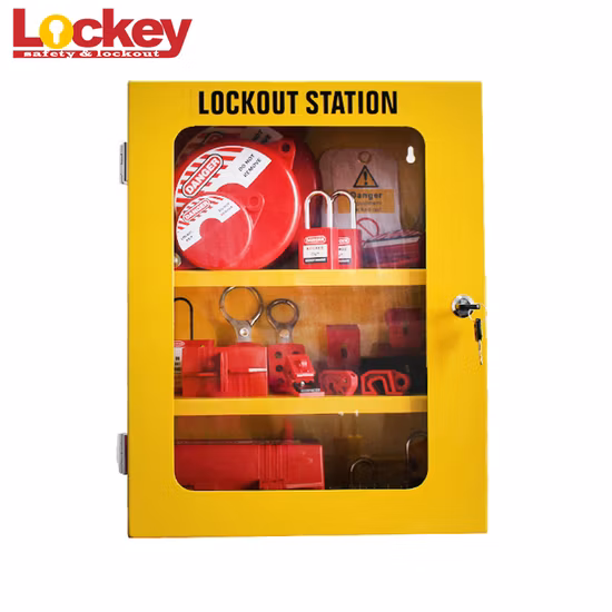 Boîte d'étiquetage de verrouillage à combinaison de groupe de sécurité en acier jaune trempé fixée au mur